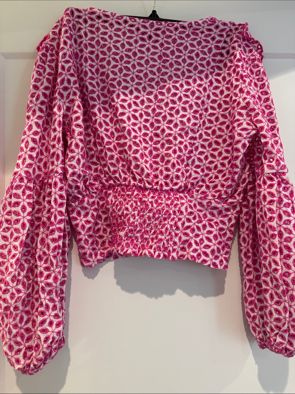 Bardot Pink Patterned Ruffle V-Neck Top - Picture 3 of 5